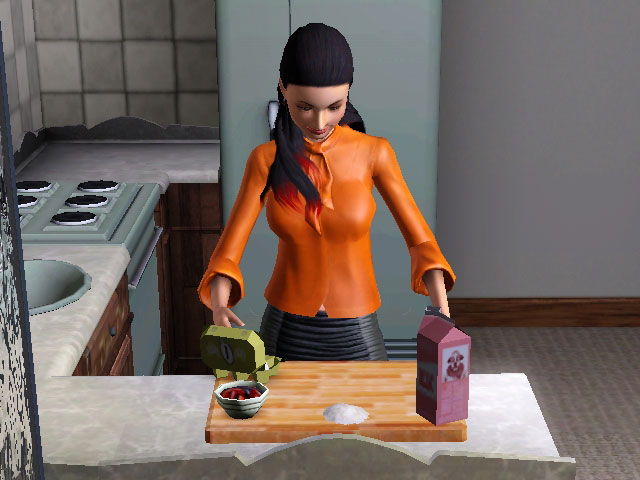 Sims 3: Чем у сима выше навык кулинарии, тем реже он ойкает, порезав палец ножом.