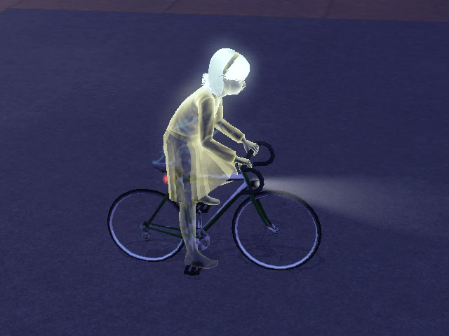 Sims 3: Призрак девочки, умершей от удара электричеством.