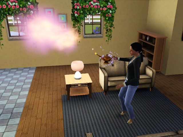 Sims 3: Чтобы вызвать джинна, достаточно потереть лампу.