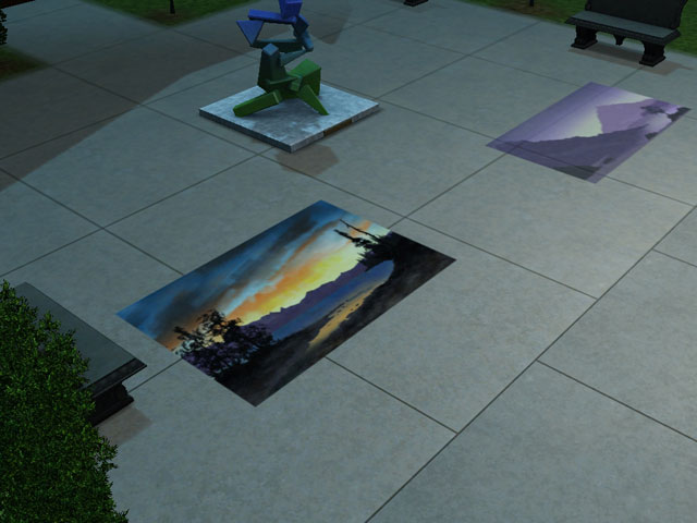 Sims 3: Напольные росписи опытного уличного художника радуют глаз.