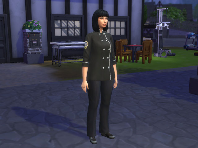 Sims 4: Женская униформа шеф-повара.