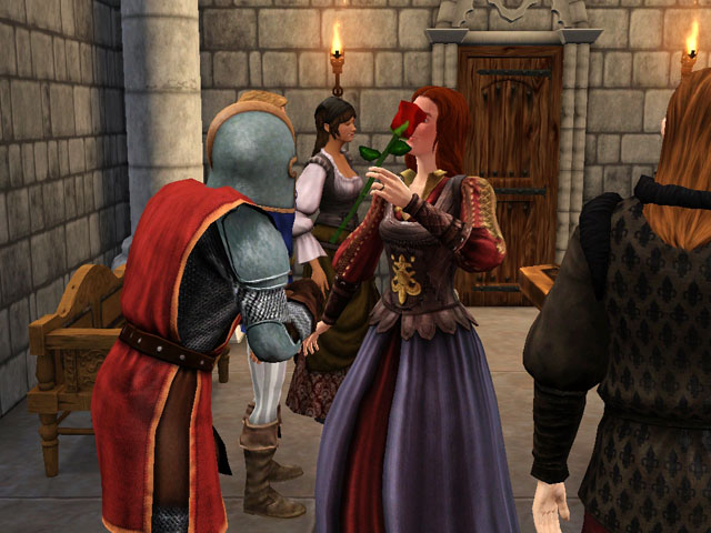 Sims Medieval: Монарх обозначает свои намерения розой.