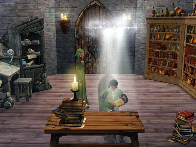 Sims Medieval: Магу нужно убедиться, что кандидат в помощники обладает магическими задатками.