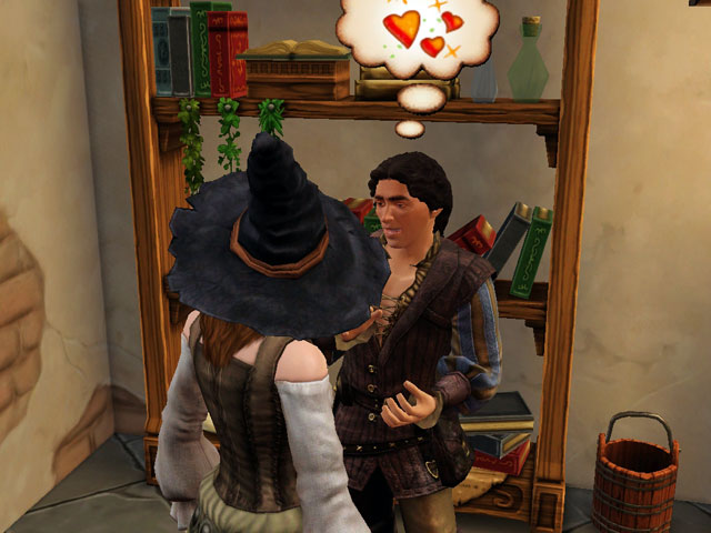Sims Medieval: Этот бедолага не может пережить разрыв с возлюбленной.