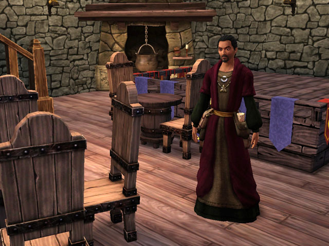 Sims Medieval: Лжепророк с комфортом обосновался в таверне.