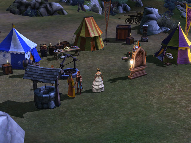 Sims Medieval: На городской площади проходит очередной праздник.