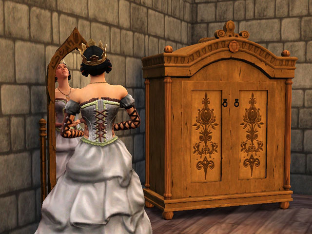 Sims Medieval: Джиннов вызывают перед зеркалом.