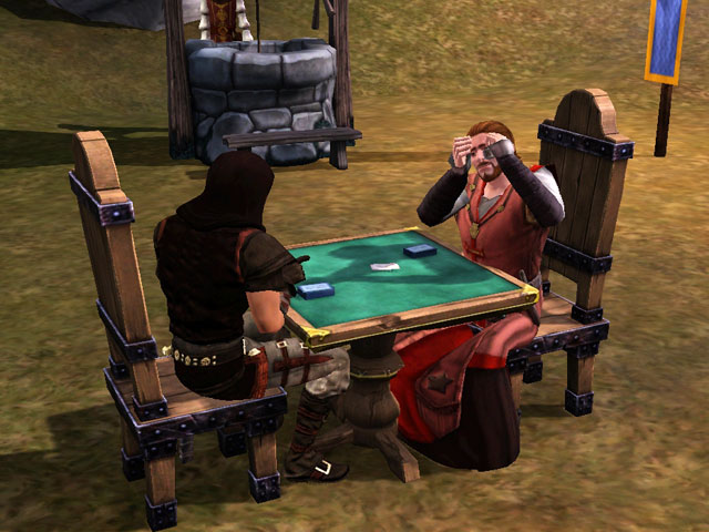 Sims Medieval: Любой герой мог попытать удачу за карточным столом.
