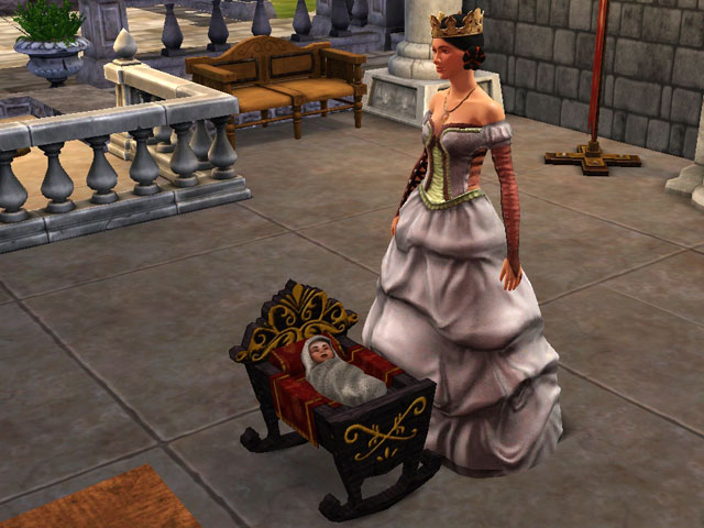 Sims Medieval: А вот и долгожданный наследник престола. Или наследница?