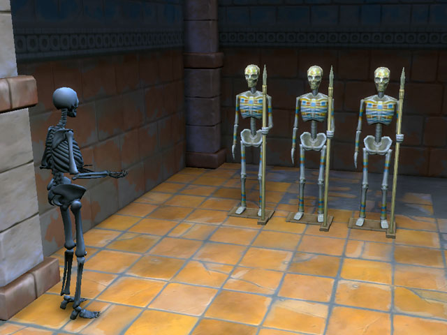 Sims 4: Некоторые храмовые скелеты совсем не декоративные.