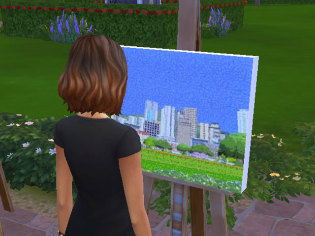 Sims 4: Картина, нарисованная по фотографии.
