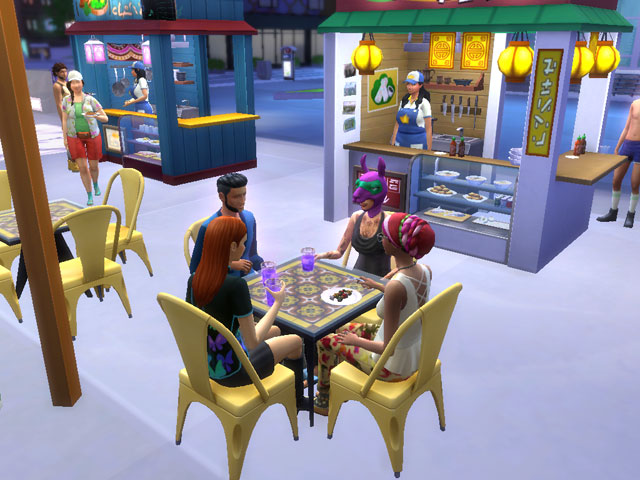 Sims 4: Фуд-корт фестиваля «Шутки и забавы».