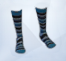 Сине-черные носки до середины голени в полоску