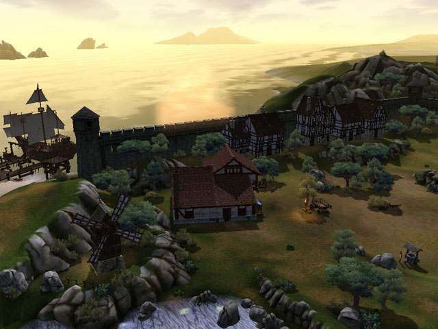 Sims Medieval: Ранним утром море особенно красиво.