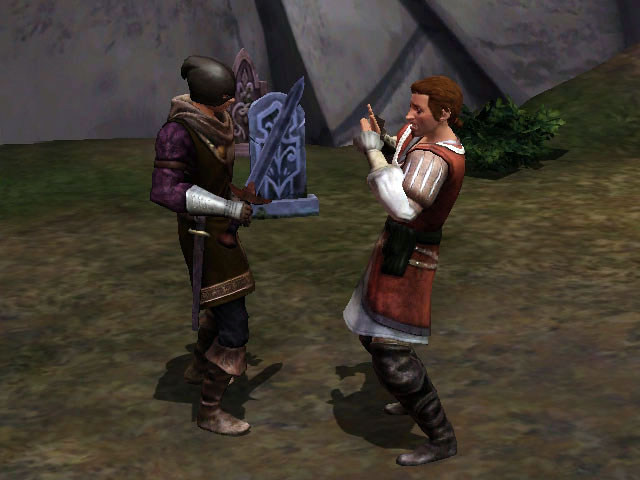 Sims Medieval: Далеко не каждый персонаж сможет дать отпор грабителю. 