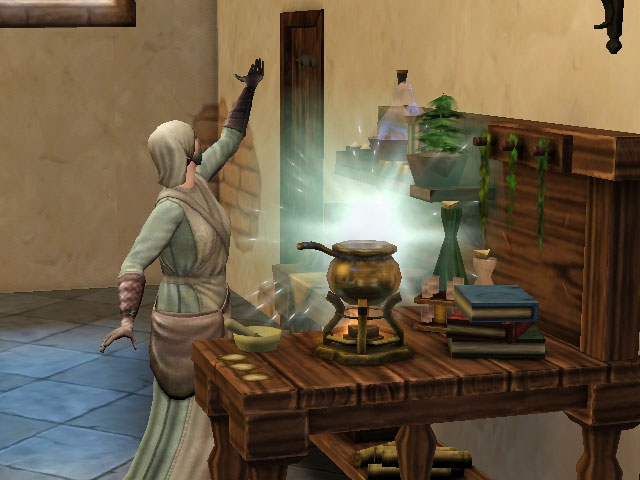 Sims Medieval: Помощники в лечебнице все время что-то создают на рабочем столе… сами для себя.