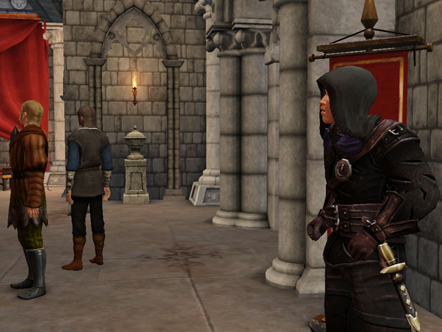 Sims Medieval: Во время важных разговоров оглядывайтесь почаще, вдруг за колонной притаился шпион.