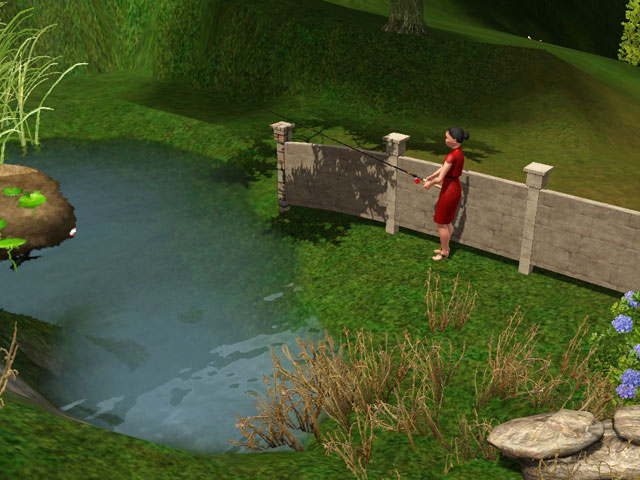 Sims 3: Ловить рыбу можно и в отпуске. Жители городков часто занимаются этим самостоятельно.