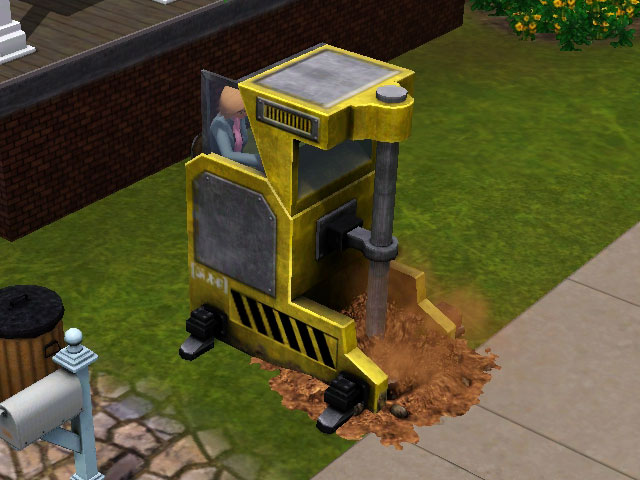 Sims 3: Буровую установку можно использовать на любом ровном участке поверхности.