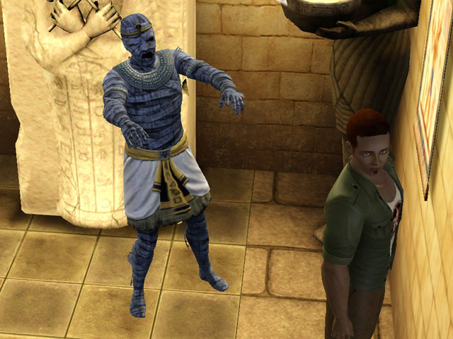 Sims 3: Находясь в гробницах, не стоит поворачиваться спиной к саркофагам.