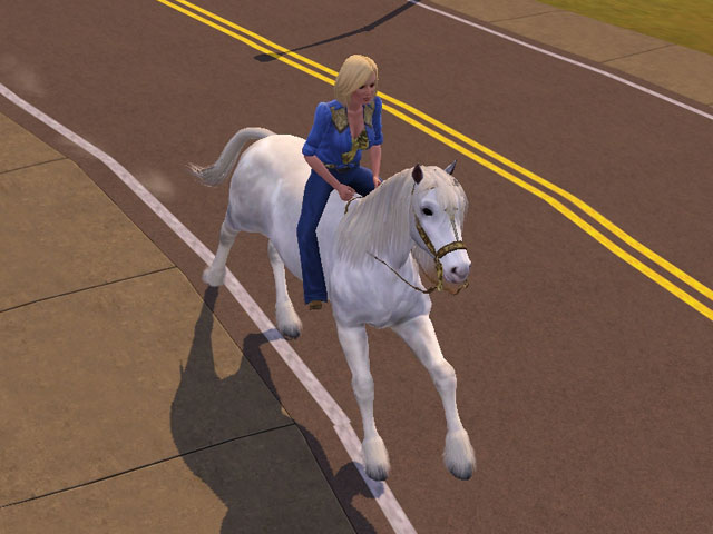 Sims 3: На лошади можно перемещаться по городу ничуть не хуже, чем на автомобиле. 