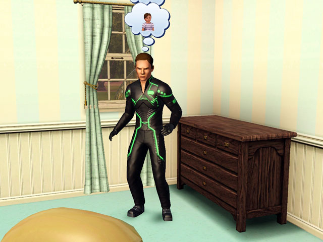 Sims 3: Путешественник во времени в наряде из будущего (обувь не включена).