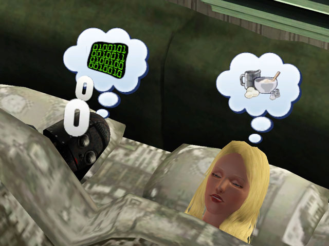Sims 3: Симботы видят сны в двоичной кодировке.