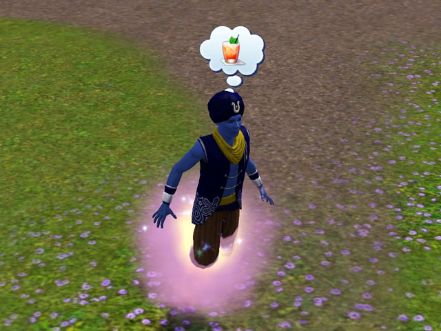 Sims 3: Джинн, отправляющийся «промочить горло».
