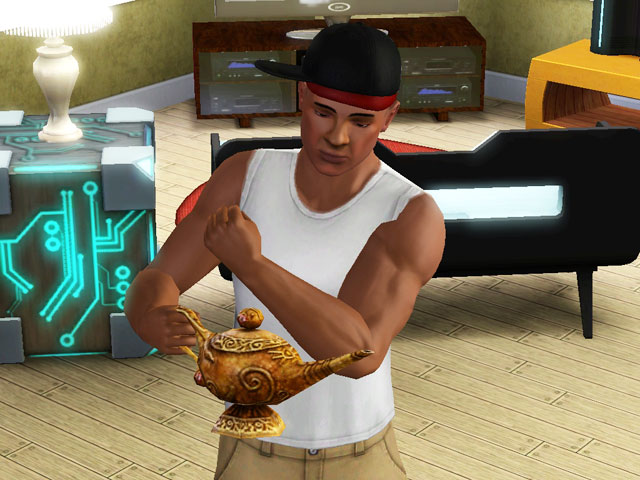 Sims 3: В старой пыльной лампе живет самый настоящий джинн, умеющий исполнять желания.