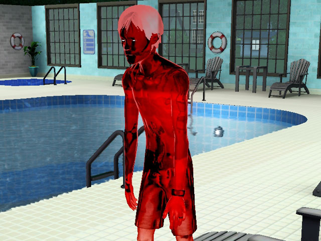 Sims 3: Призрак вампира, погибшего от жажды. 