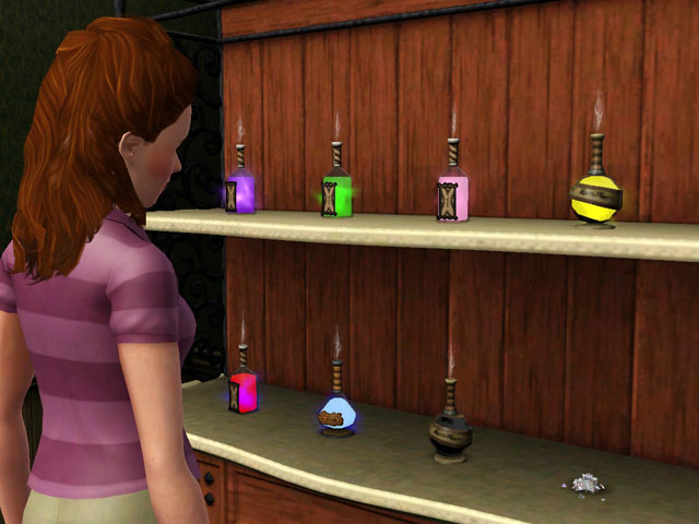 Sims 3: В алхимических шкафчиках можно хранить не только эликсиры, но и их ингредиенты.