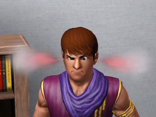 Sims 3: От призрачного чили, нового растения, у симов идет дым из ушей.
