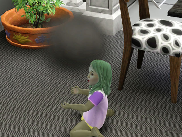 Sims 3: У малышей-пришельцев игрушки иногда растворяются в воздухе.