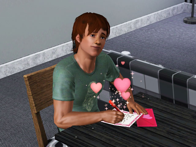 Sims 3: Персонажи обожают писать друг другу любовные письма, хоть это и немного старомодно.
