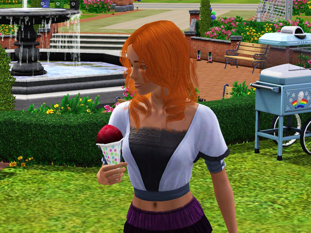 Sims 3: На летнем фестивале можно купить сладкий лед с разными вкусами.