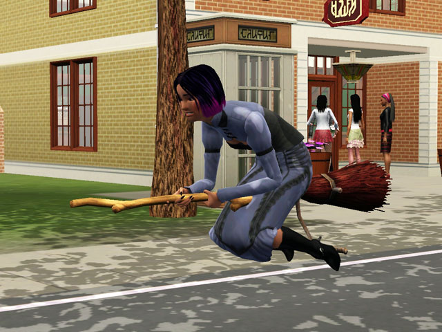 Sims 3: Волшебная метла – предпочтительный транспорт для любой уважающей себя ведьмы.