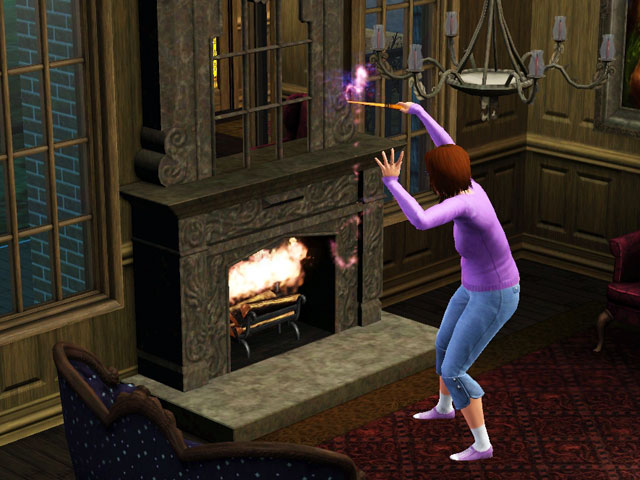 Sims 3: Даже камины ведьмы разжигают с использованием волшебных сил.