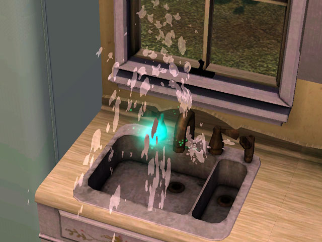 Sims 3: Фея, чинящая сломанную кухонную мойку.