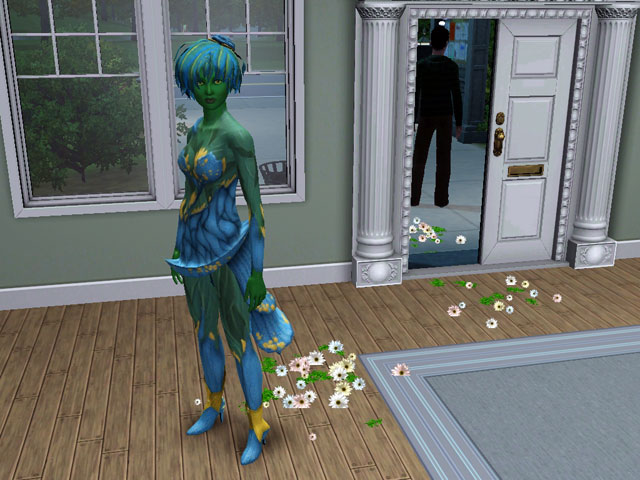 Sims 3: Персонажа-растение видно издалека.