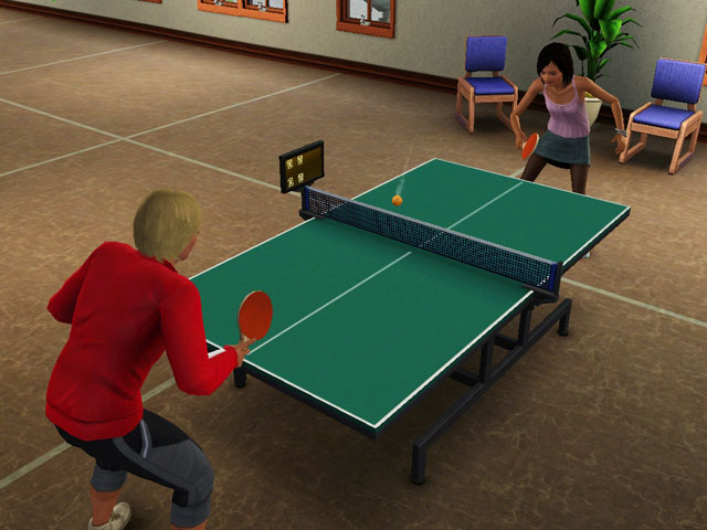 Sims 3: Игра в настольный теннис – самостоятельный навык.
