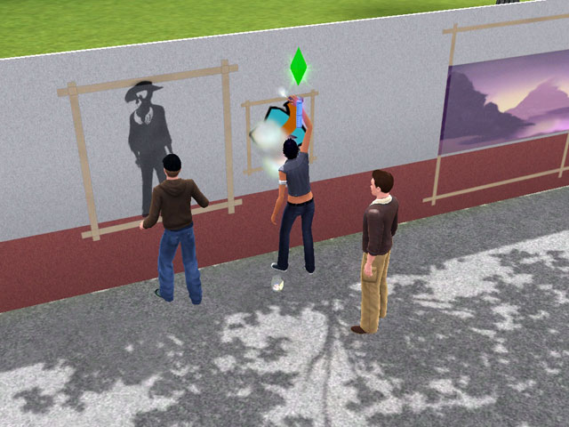 Sims 3: Уличные росписи могут быть разного размера.