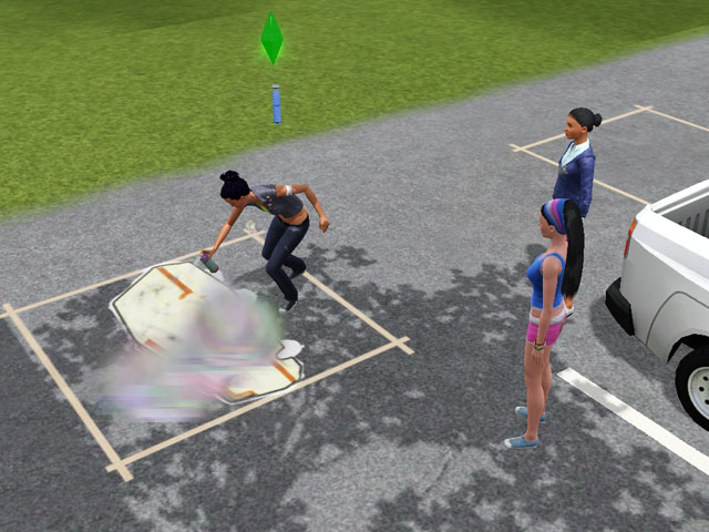 Sims 3: Зрители часто наблюдают за работой мастера стрит-арта.