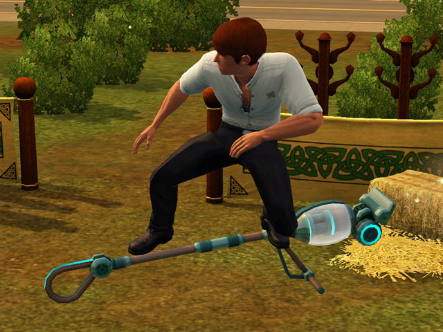 Sims 3: С наградой «Летающий вакуум» персонаж сможет летать на волшебном пылесосе так же, как на метле.