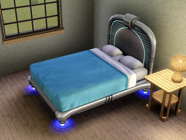 Sims 3: Подвесная кровать парит в воздухе.