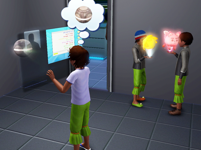 Sims 3: Люди будущего с детства помешаны на голограммах.