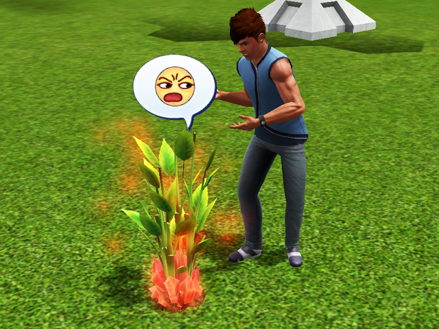 Sims 3: Хрустальные растения можно заряжать разнообразными эмоциями.