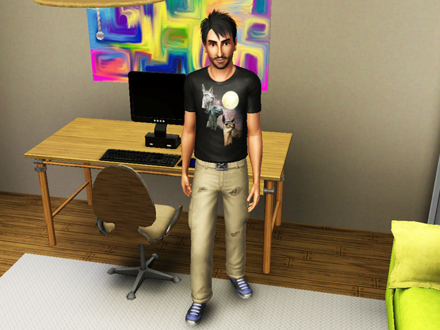 Sims 3: Мужская униформа программиста игр.