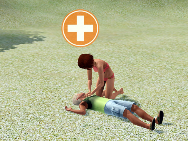 Sims 3: Некоторым отдыхающим становится плохо от жары.