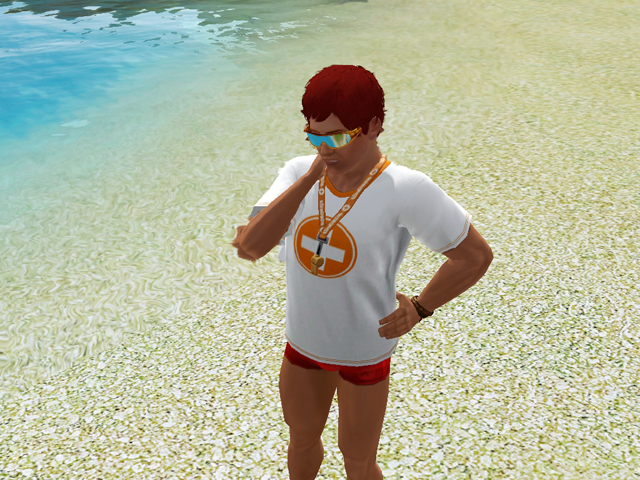 Sims 3: Со временем спасатель обзаведется стильными солнечными очками.