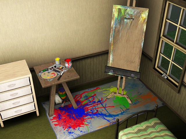 Sims 3: Рабочее место настоящего художника.